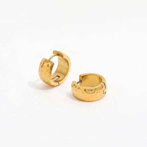 Hammered Gold Hoop