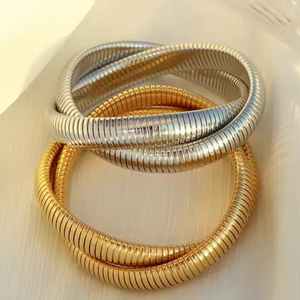 Twisted Gold Metal Bracelet