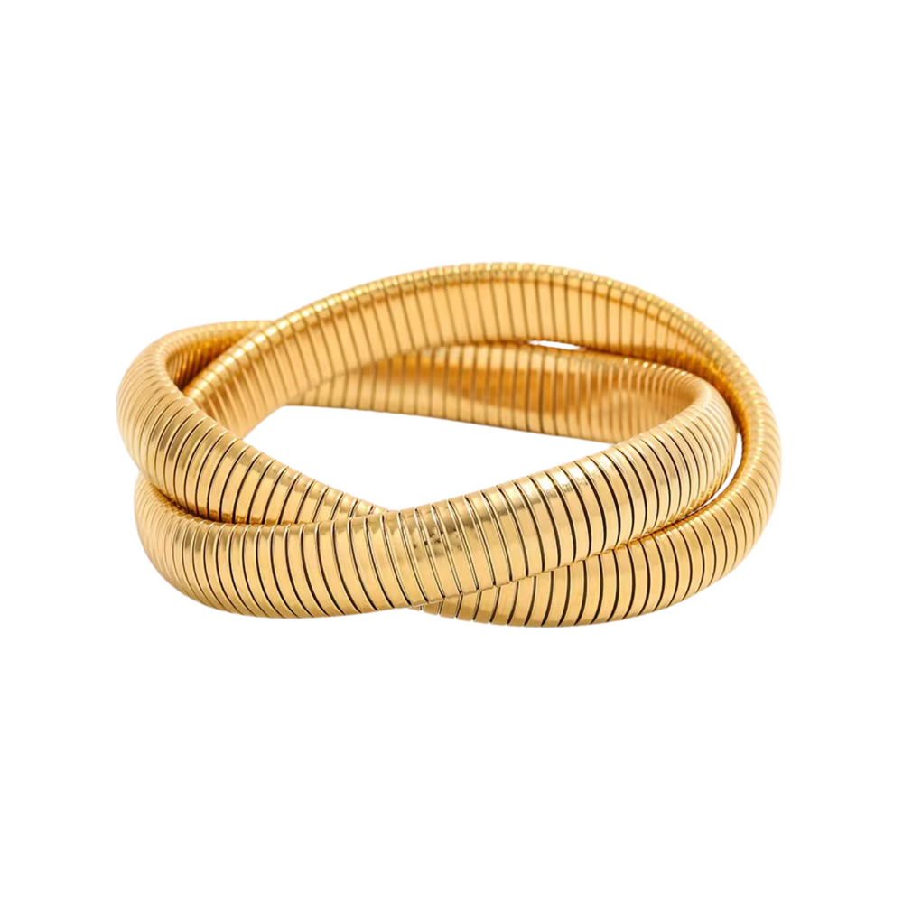 Twisted Gold Metal Bracelet