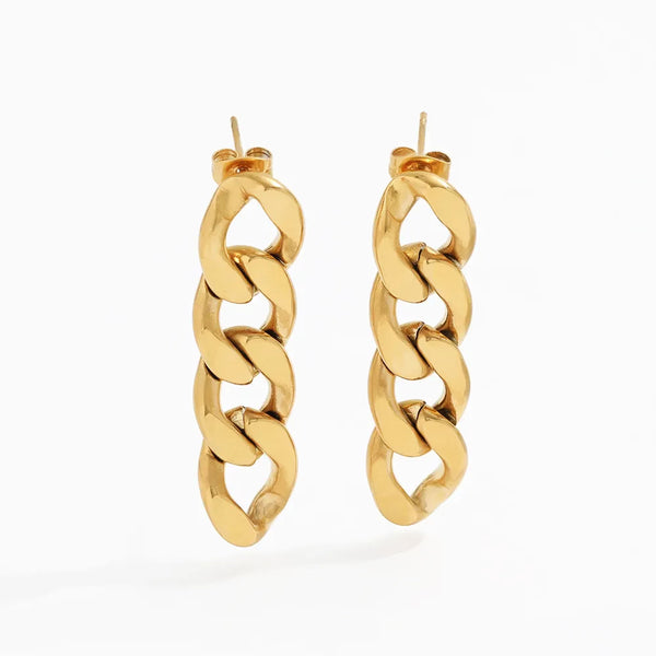 Cuban Chain Drop Earrings