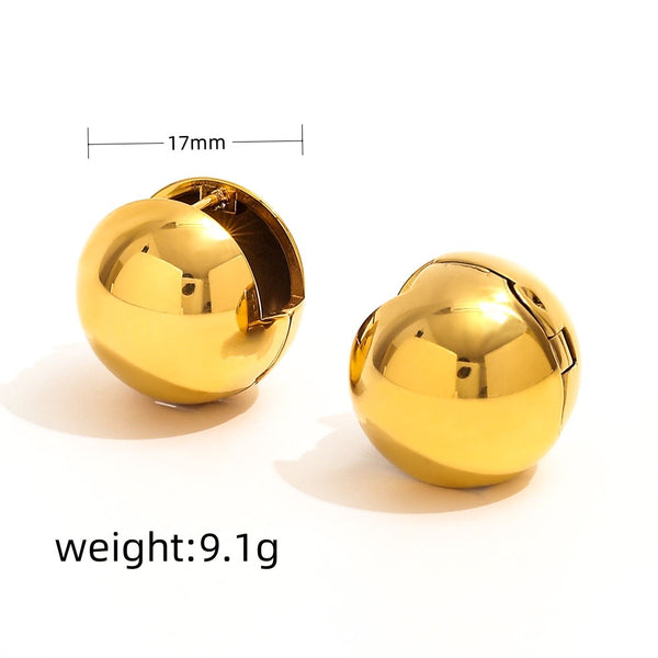 Huggie gold ball earring